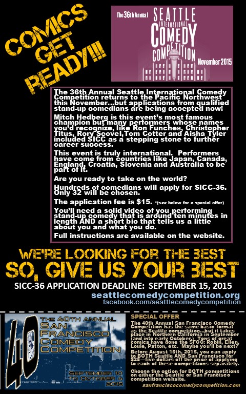 Applications Are Now Open For Seattle International Comedy Competition